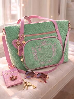 Juicy Couture Juicy Tale Weekender Bag Y2K Retro Green Juicy Exclusive Viral Bag